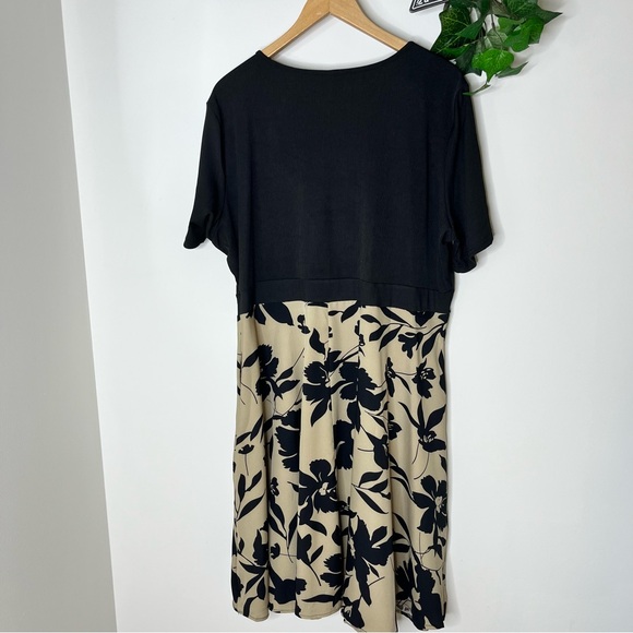 Ahlaray Plus Short Sleeve Faux Wrap Causal Swing Dress with Pockets 3X NWOT - Picture 7 of 10